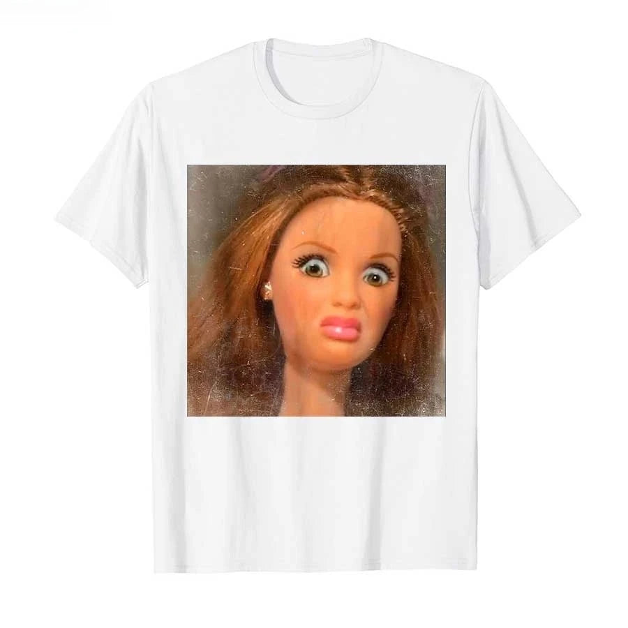 Funny Disgusting Doll Face Meme T-shirt For  Women T Shirts Short Sleeve Tops  Tee The WTF Store