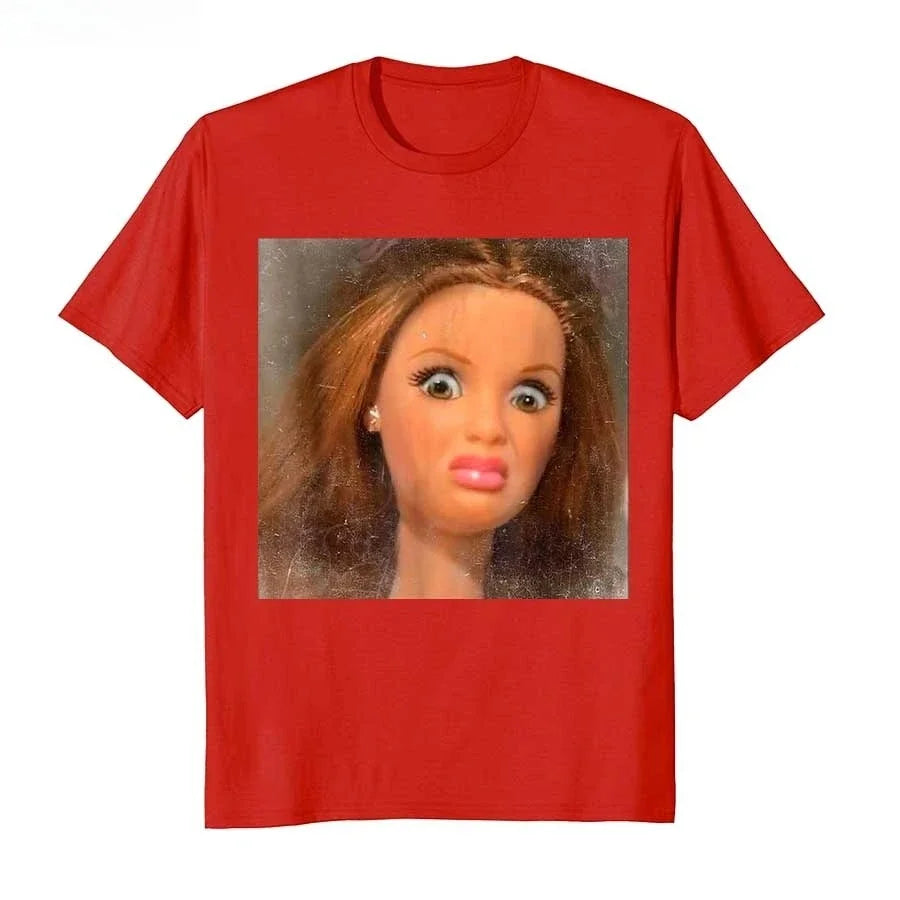 Funny Disgusting Doll Face Meme T-shirt For  Women T Shirts Short Sleeve Tops  Tee The WTF Store