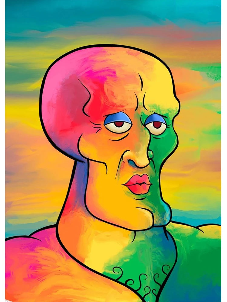 Bold And Brash Gallery Art Poster Abstract Squidward Canvas Painting Print Nordic Wall Art Picture for Living Room Home Decor The WTF Store