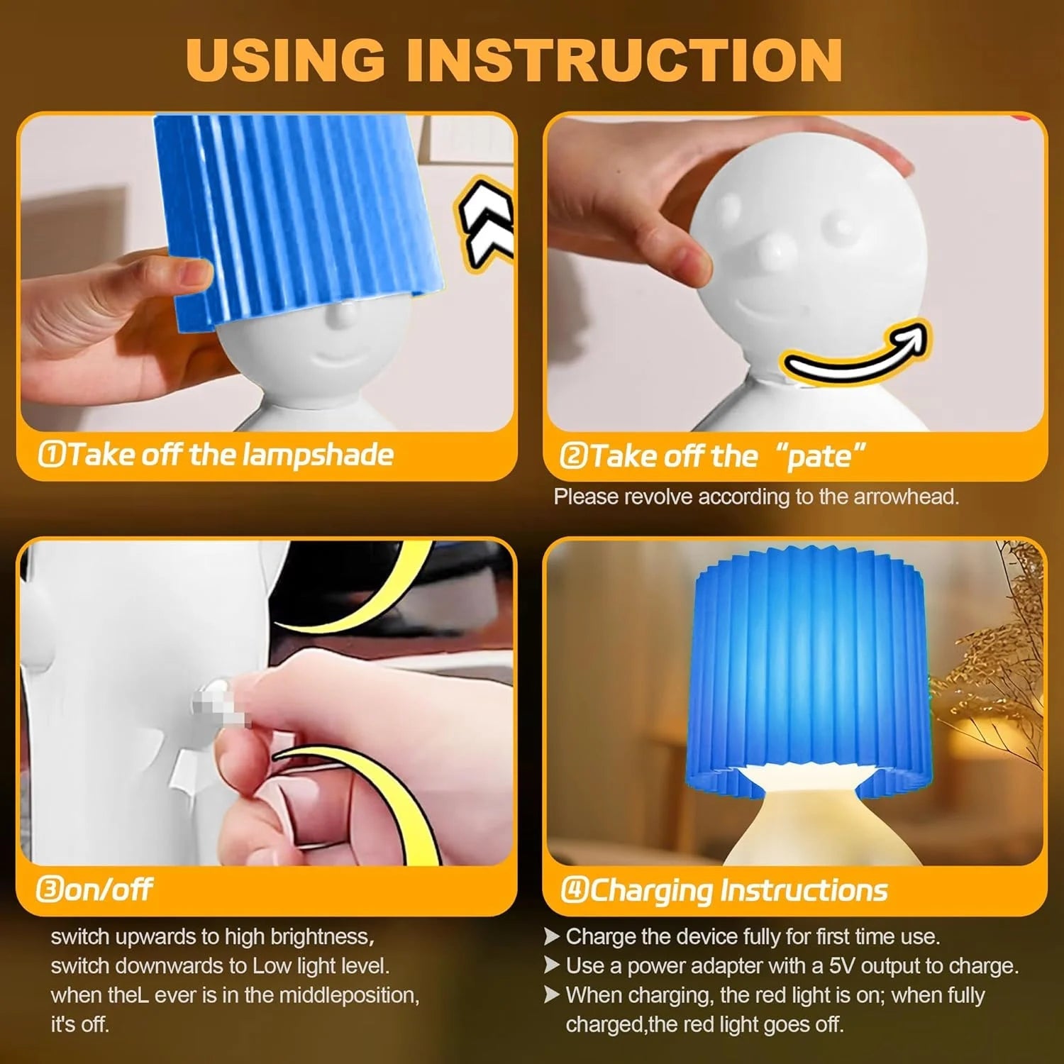 Cute Cartoon Shy Boy Little Naughty LED Night Light USB Charging Shy Lamp Decorative Lamp For Home Desk Decor Funny Kids Gift The WTF Store