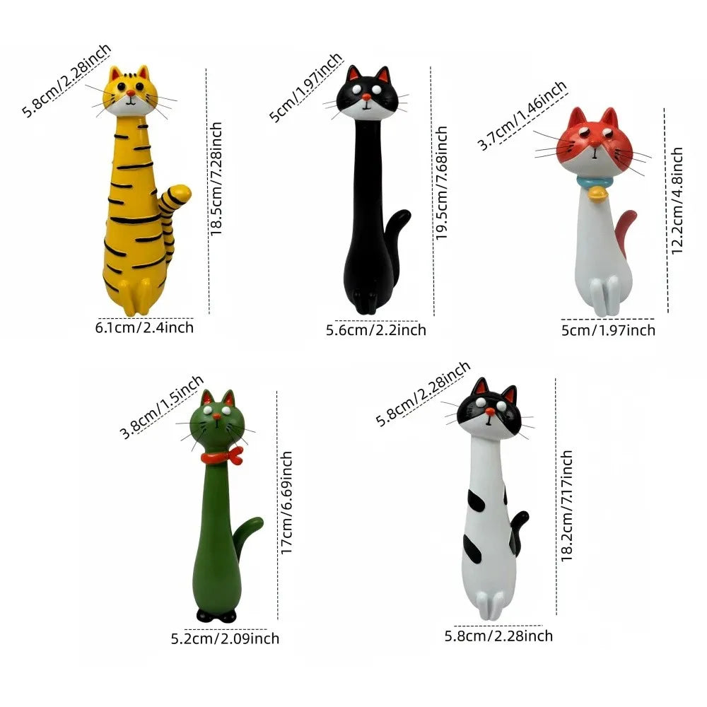 Boho Style Funny Cat-shaped Vases Ornament Synthetic Resins Cute Cartoon Style Kitty Planter Desk Decor Cat Figurine Shelf Decor The WTF Store