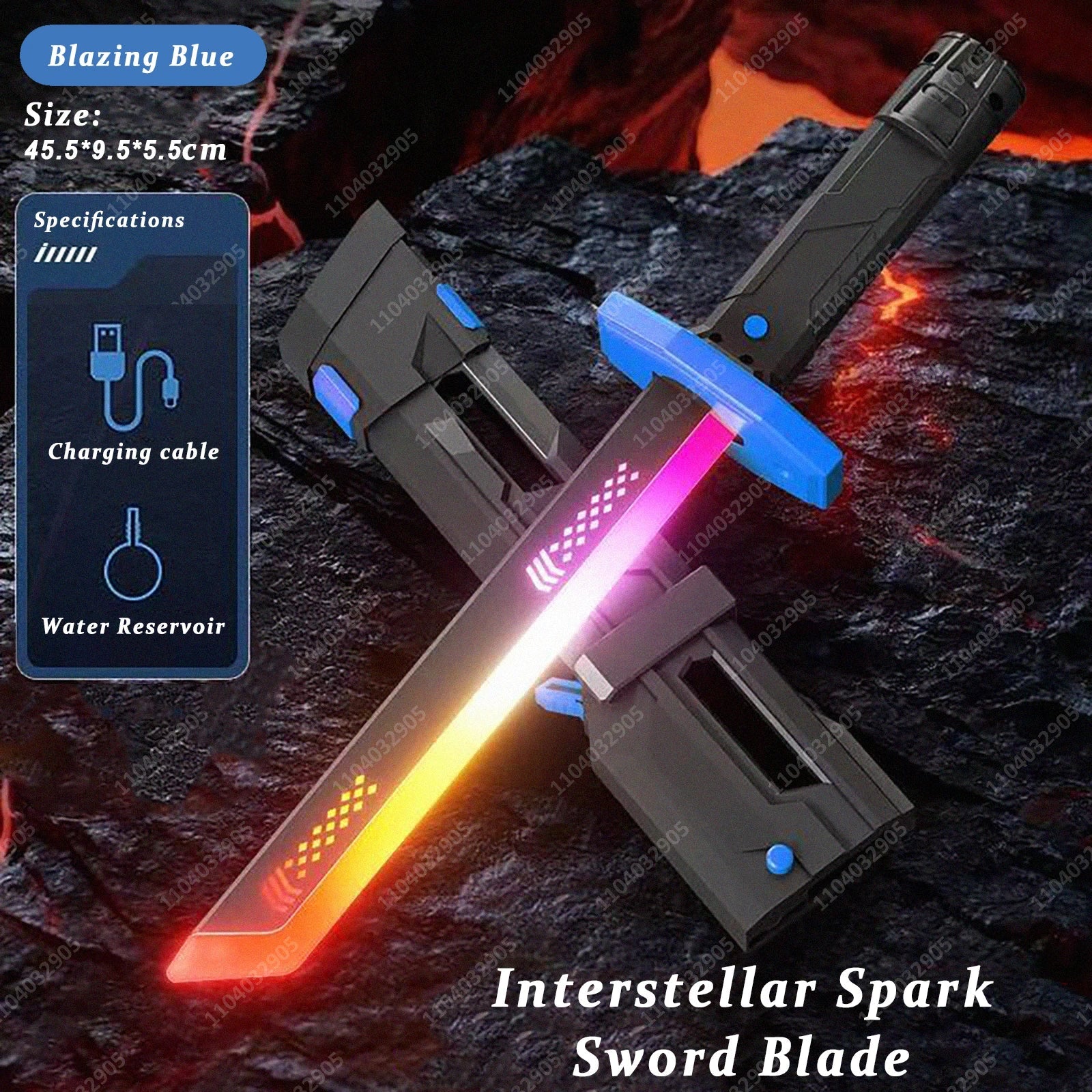 Streamer Glowing Sword with Spark & Smoke Effect Colorful 7-Color Light Sword Toy for Kids & Adults Party Cosplay Christmas Gift The WTF Store