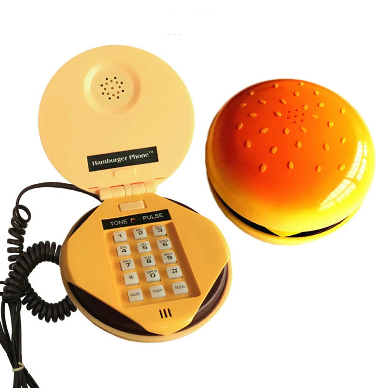 Cheeseburger Burger Phone Telephones Landline Corded Phone Desktop Phone For Home Hotel Office Decoration telefono fijo fixo The WTF Store