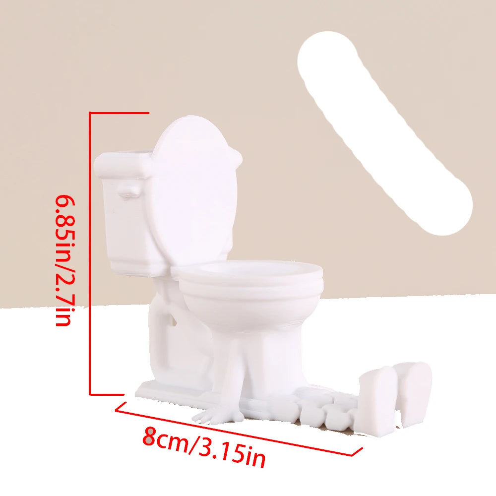 Funny Toilet - Series Ornaments, Toilet/Roll Paper/Trash Can/Poop Shapes with Jointed Legs, Creative Desktop Decor Items The WTF Store