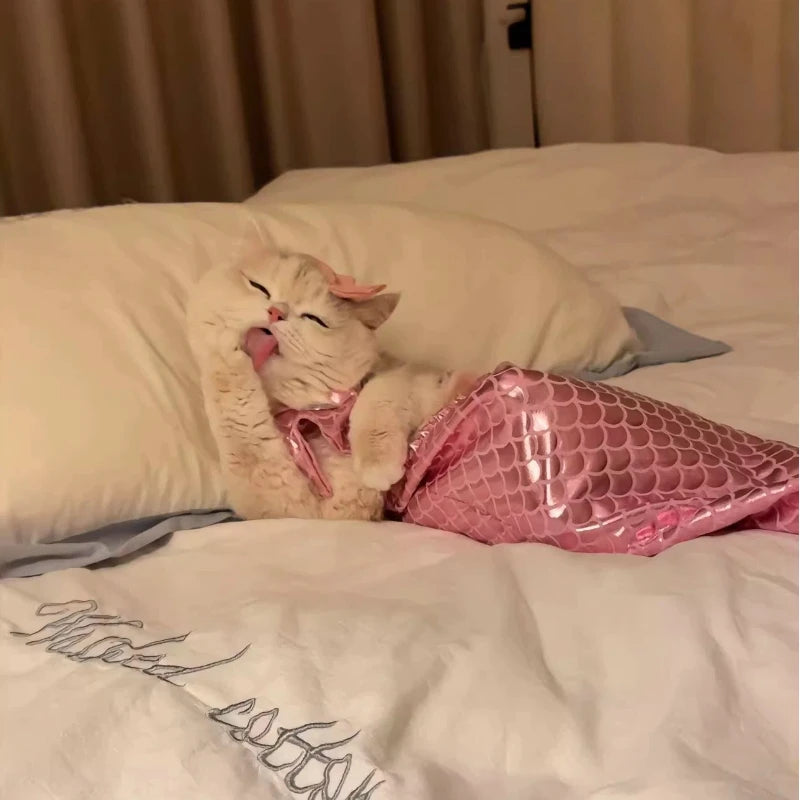 Cat Clothes Mermaid Funny Costumes Pet Cats Plush Toys Fish Tail Decorations Funny Photography Costumes Pet Clothing Accessories The WTF Store