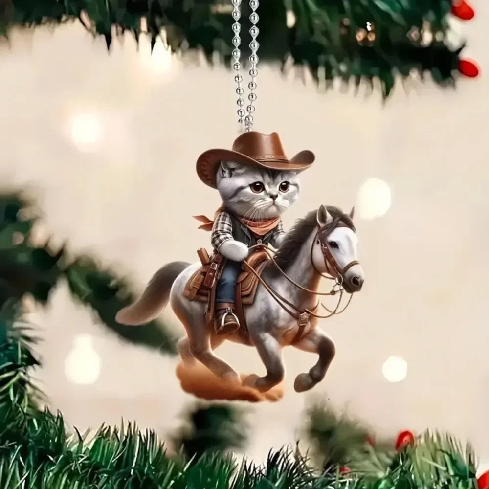 Fun Car Pendant Hanging Ornament with Chain Realistic Animal Cat-Shaped Rearview Mirror Hanging Decor Car Interior Accessories The WTF Store