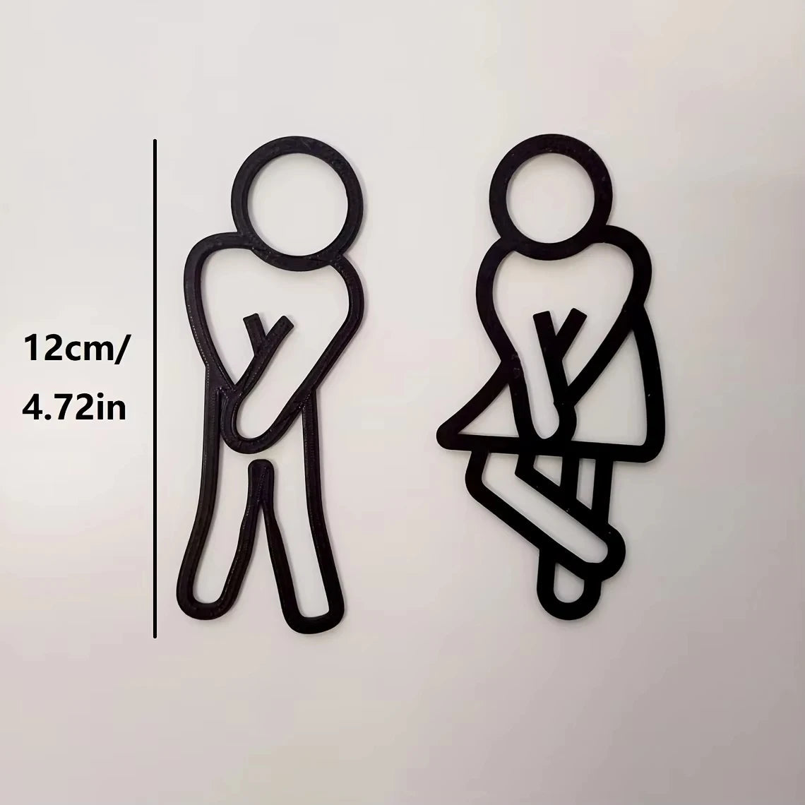 Funny Bathroom Signs for Men Women Creative 2D Flat Restroom Door Decor Restaurant Hotel Cafe Toilet Signage Wall Sticker The WTF Store