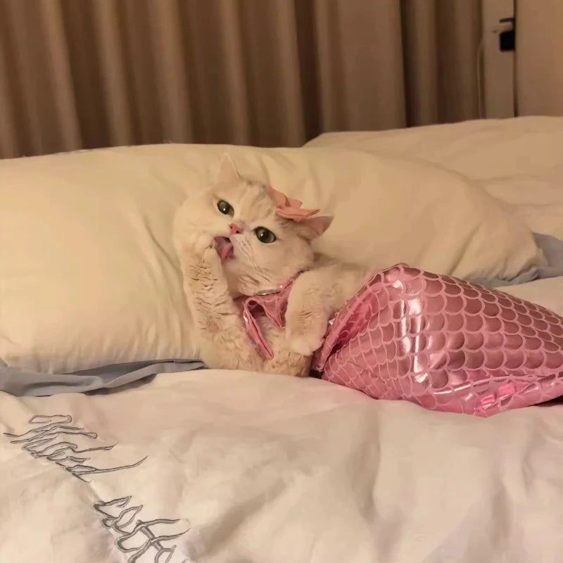 Cat Clothes Mermaid Funny Costumes Pet Cats Plush Toys Fish Tail Decorations Funny Photography Costumes Pet Clothing Accessories The WTF Store