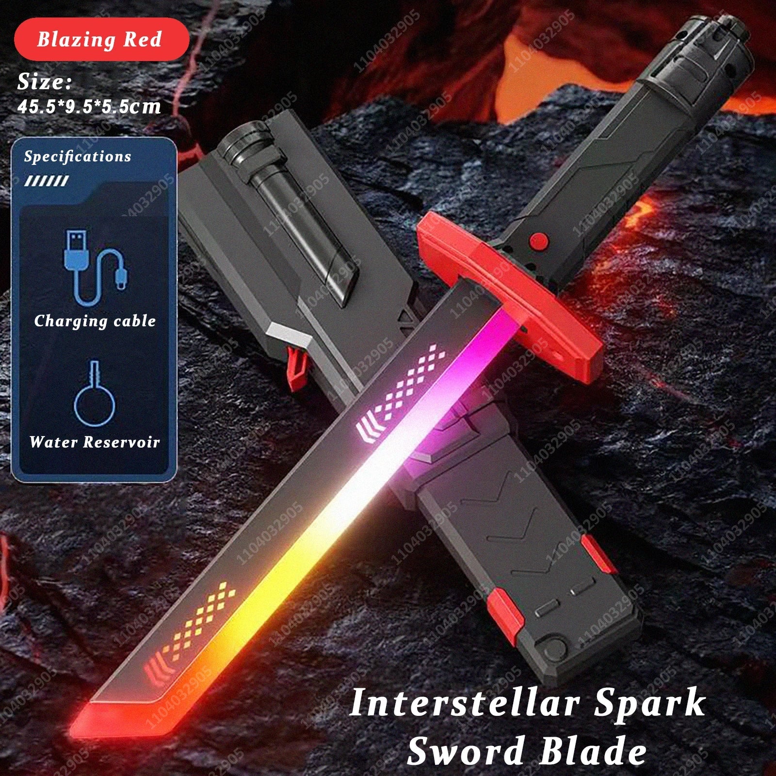 Streamer Glowing Sword with Spark & Smoke Effect Colorful 7-Color Light Sword Toy for Kids & Adults Party Cosplay Christmas Gift The WTF Store