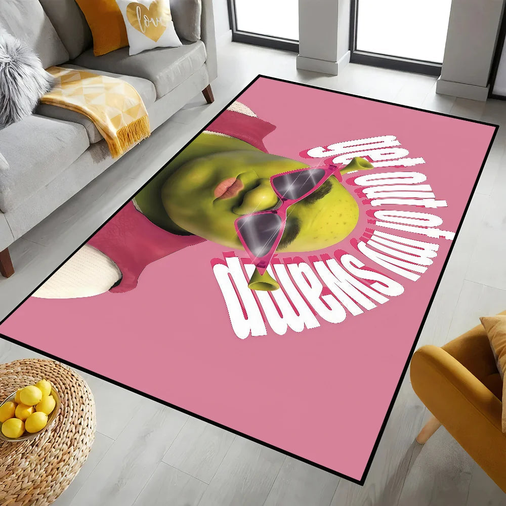 funny Classic Home Bedside Rug Kitchen Bath Floor Mat Hallway Balcony Carpet Green Face Entrance Doormat hogar Decor s-Shreks The WTF Store