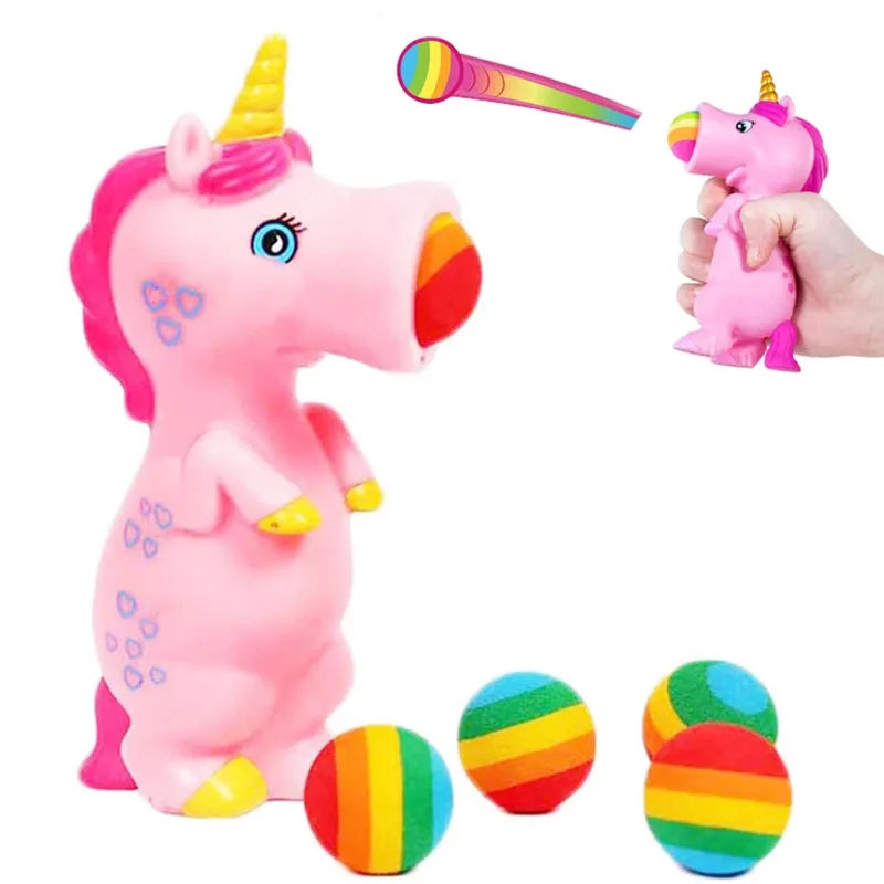 Funny Animal Pop Out Foam Balls Unicorns  Squeeze Shoots Ball Kids FidgetToys Stuff Weird Gadgets Autism Sensory Anti Stress Toy The WTF Store