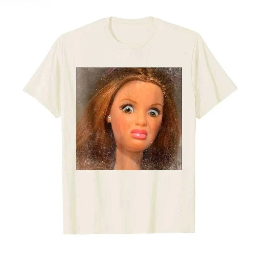 Funny Disgusting Doll Face Meme T-shirt For  Women T Shirts Short Sleeve Tops  Tee The WTF Store