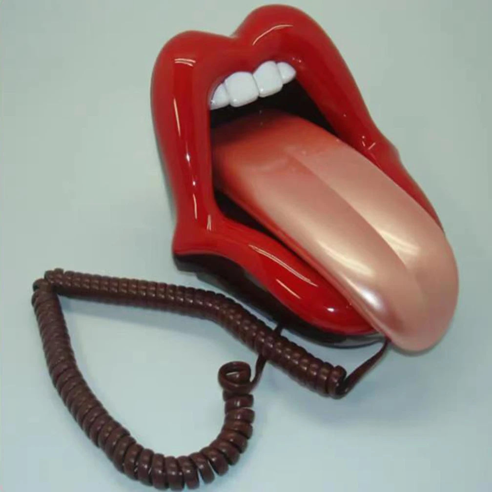 Landline Phones for Home, Red Mouth Telephone, Novelty Big Tongue Phone, Wired Funny Lip Phone Gift Real Corded Telephone Set The WTF Store