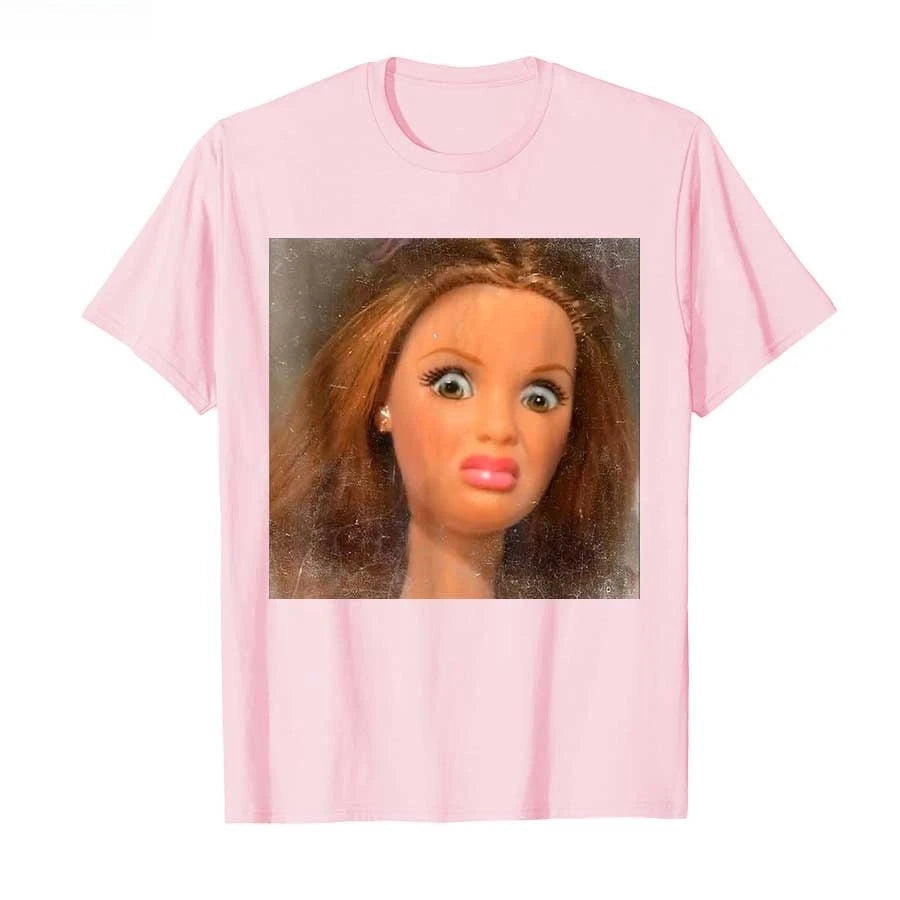 Funny Disgusting Doll Face Meme T-shirt For  Women T Shirts Short Sleeve Tops  Tee The WTF Store