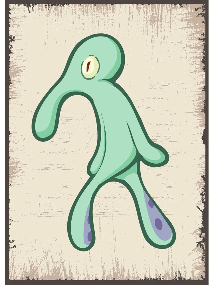 Bold And Brash Gallery Art Poster Abstract Squidward Canvas Painting Print Nordic Wall Art Picture for Living Room Home Decor The WTF Store