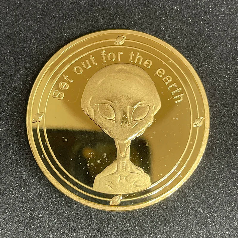 alien spacecraft ﻿ souvenir coin  universe collection coin The WTF Store