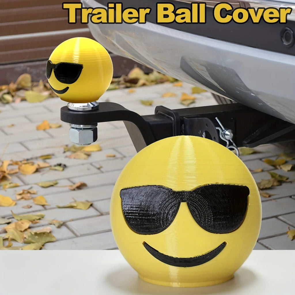 Funny Face Towing Hook Cover with 3D Caricature Design, Bright Yellow with Eyes & Mouth - Fit for Cars, Trucks, SUVs The WTF Store