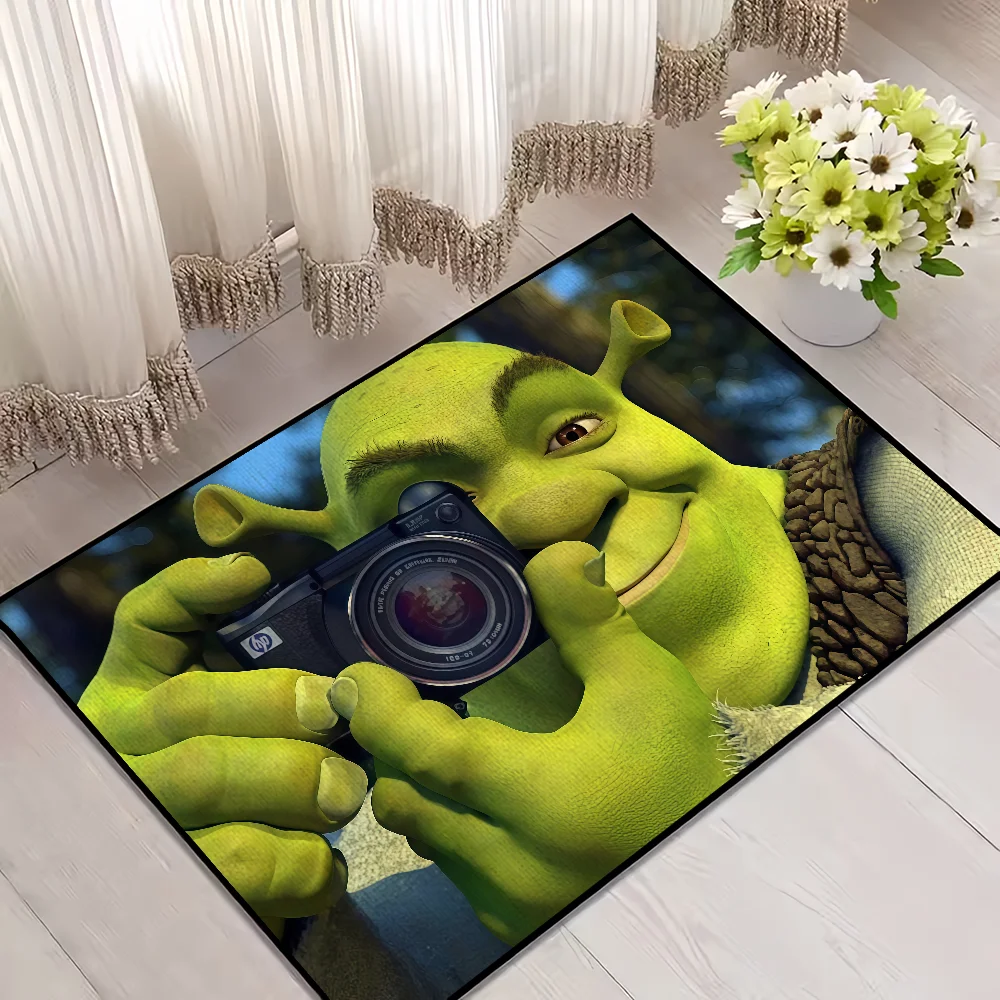 funny Classic Home Bedside Rug Kitchen Bath Floor Mat Hallway Balcony Carpet Green Face Entrance Doormat hogar Decor s-Shreks The WTF Store