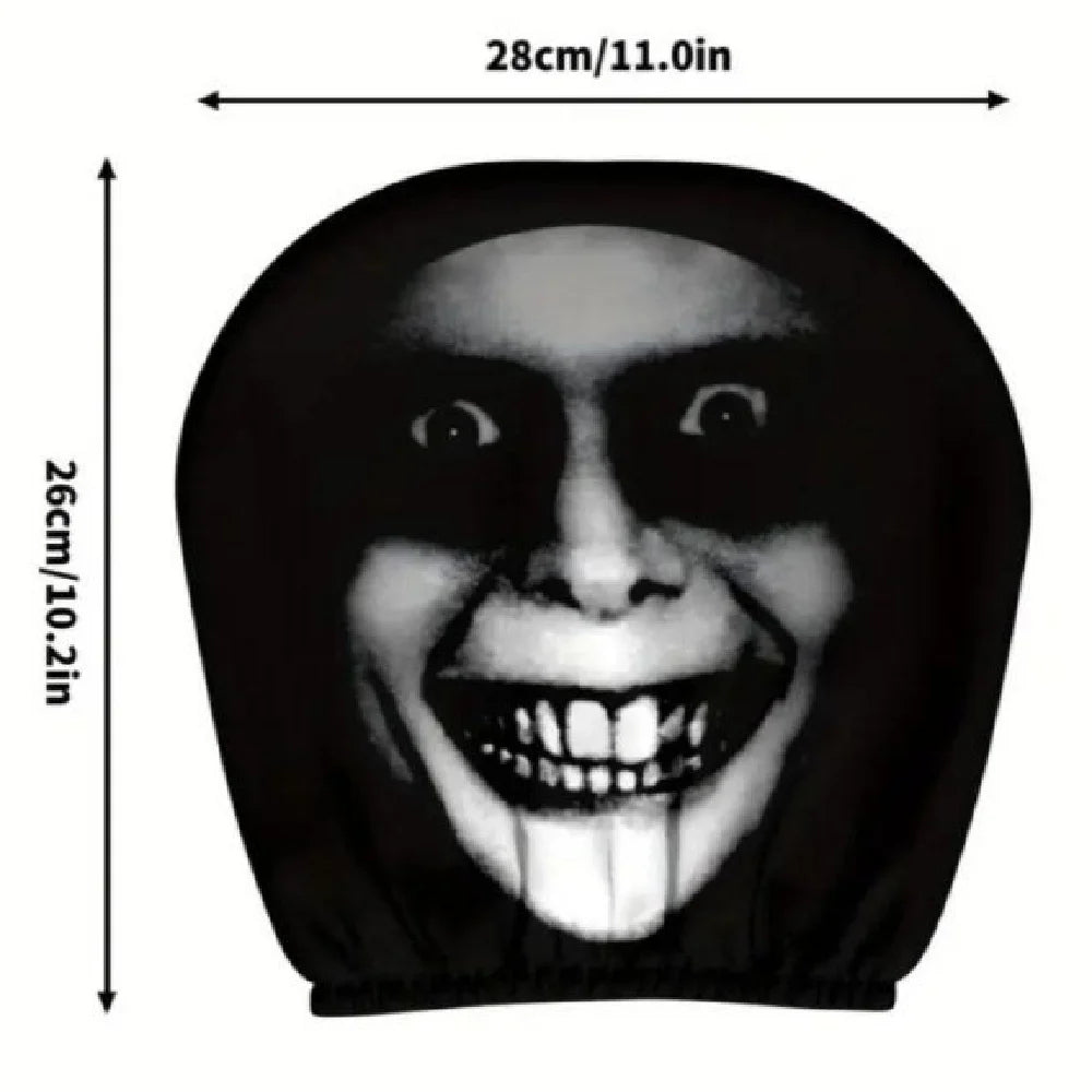 2pcs Halloween Funny Funny Car Print Headrest Case Universal Elastic Funny Funny Funny Car Headrest Case The WTF Store