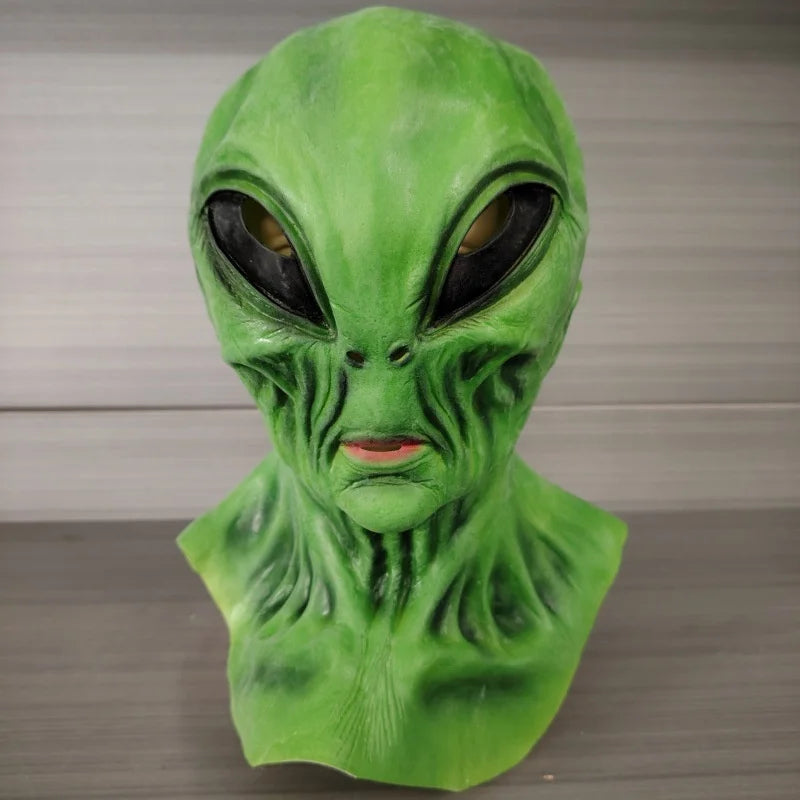 Alien latex mask headgear, Halloween horror and funny holiday costume, cosplay, escape room, haunted house The WTF Store