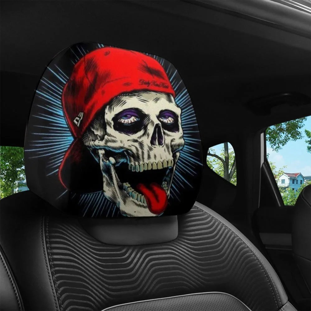 2pcs Halloween Funny Funny Car Print Headrest Case Universal Elastic Funny Funny Funny Car Headrest Case The WTF Store