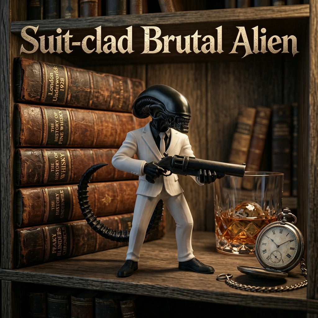 Alien Hitman Ornament, Gothic Style, Collectible Figurine, Home Desk Decoration, Creative Sculpture The WTF Store