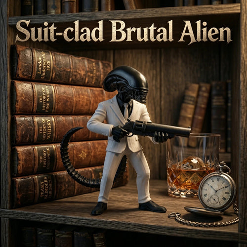 Alien Hitman Ornament, Gothic Style, Collectible Figurine, Home Desk Decoration, Creative Sculpture The WTF Store