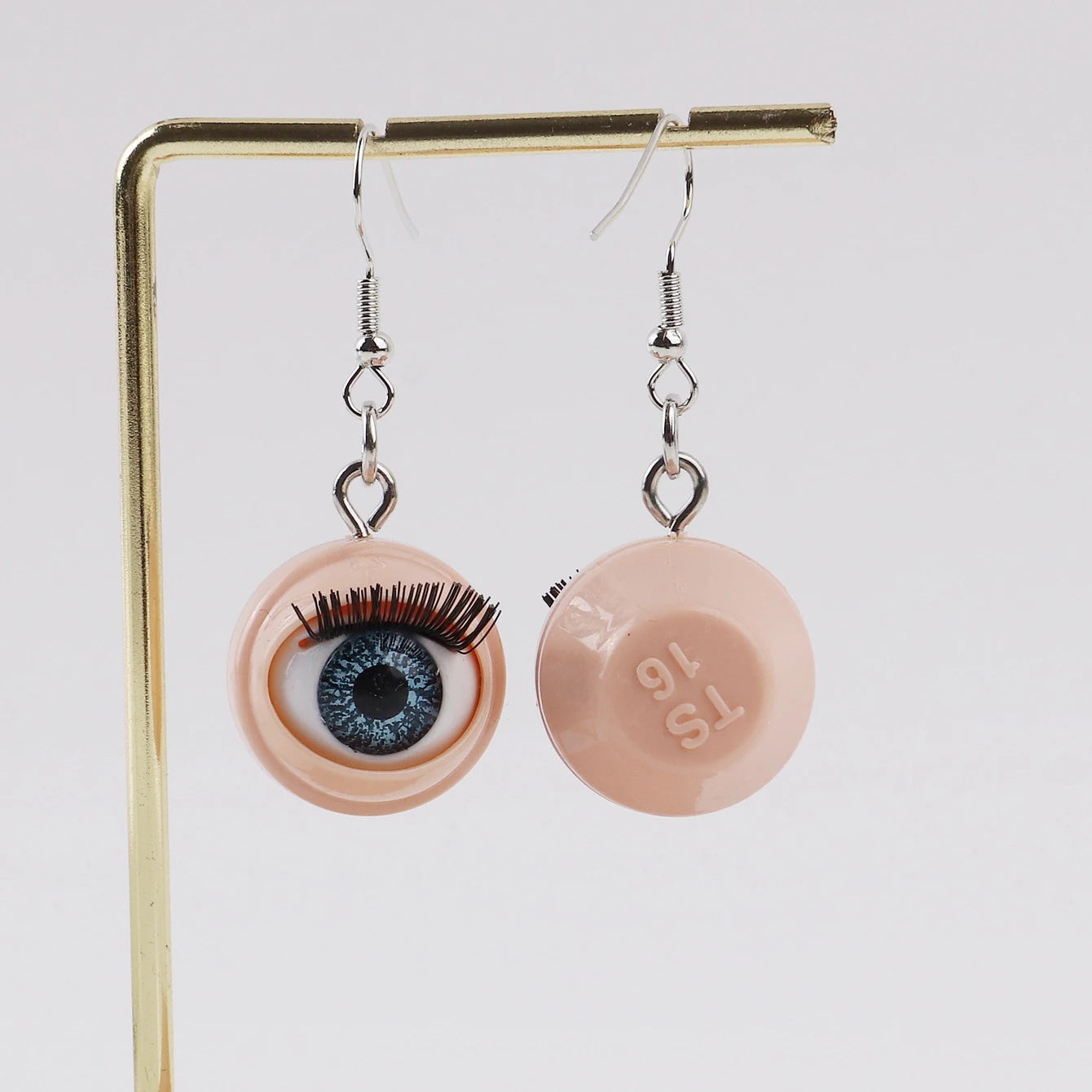 Awful Creepy Doll Movable Eyeball Eyelash Acrylic Drop Earrings for Women Scary Blinking Action Dangle Earring New Jewelry The WTF Store