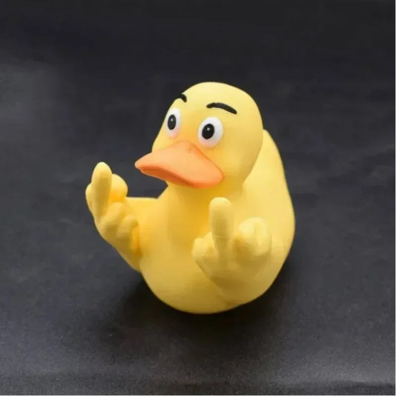 Duck hands with middle finger ornaments home garden resin craft design ornaments cute duck swimming office desk funny decorative The WTF Store