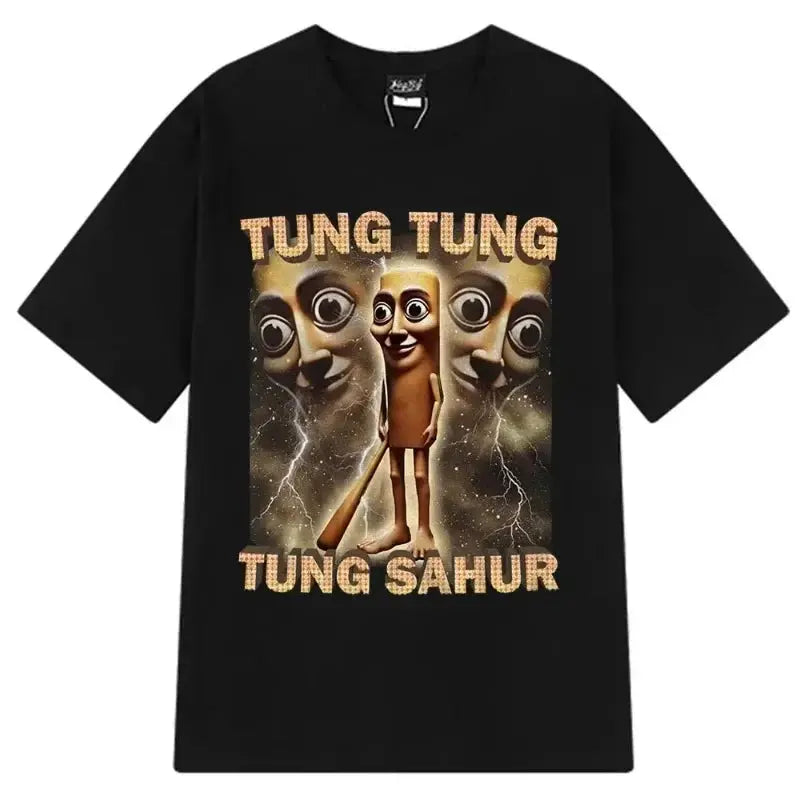 Tung Sahur Graphic Printed T-Shirt Men Summer Casual Loose Fashion Funny Round Neck Short Sleeve Tops Clothing T-shirt Unisex The WTF Store
