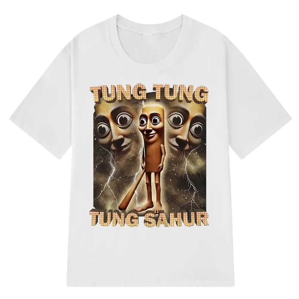 Tung Sahur Graphic Printed T-Shirt Men Summer Casual Loose Fashion Funny Round Neck Short Sleeve Tops Clothing T-shirt Unisex The WTF Store