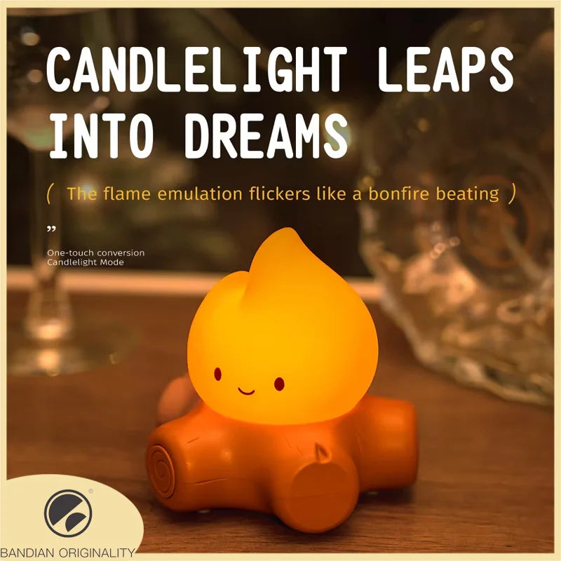 Campfire Night Light Cute Soft Silicone Safe Lamp Decorations Timing Dimmable Bedside Decor Kids Babies Halloween Gifts The WTF Store