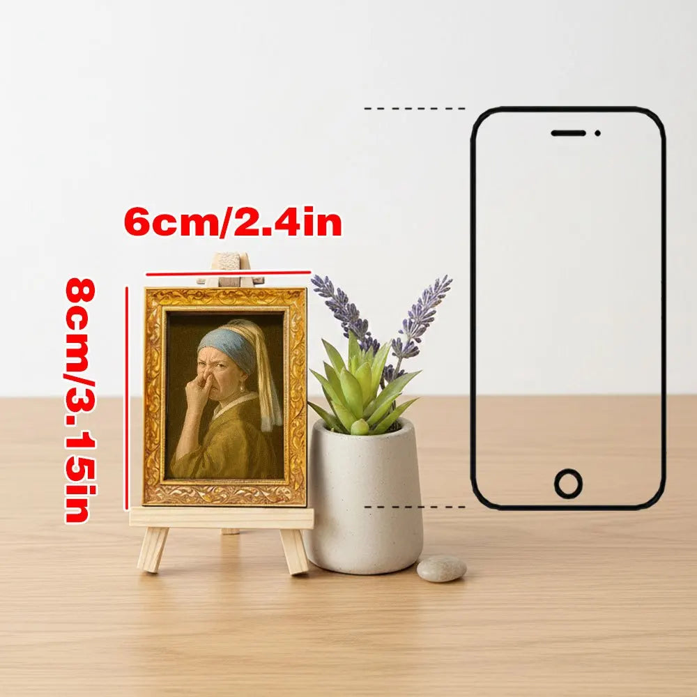 Funny Girl with a Pearl Earring Fridge Magnet, Art Parody Decor for Kitchen, Fridge, Whiteboard & Office Desk The WTF Store