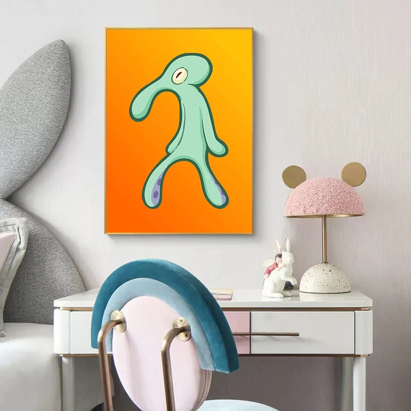 Bold And Brash Gallery Art Poster Abstract Squidward Canvas Painting Print Nordic Wall Art Picture for Living Room Home Decor The WTF Store