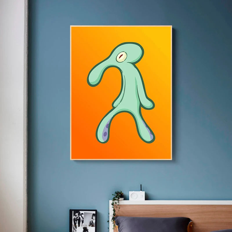 Bold And Brash Gallery Art Poster Abstract Squidward Canvas Painting Print Nordic Wall Art Picture for Living Room Home Decor The WTF Store