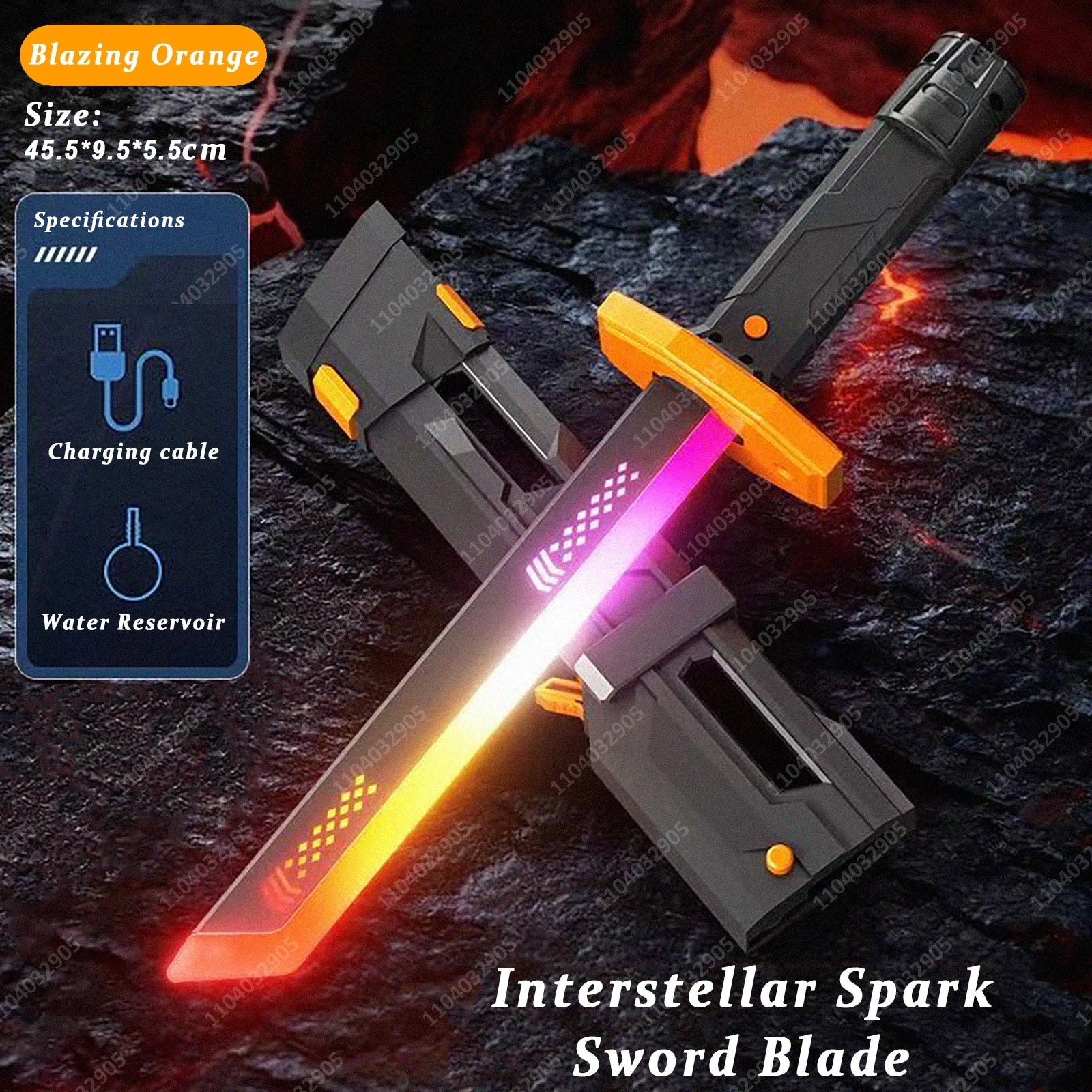 Streamer Glowing Sword with Spark & Smoke Effect Colorful 7-Color Light Sword Toy for Kids & Adults Party Cosplay Christmas Gift The WTF Store