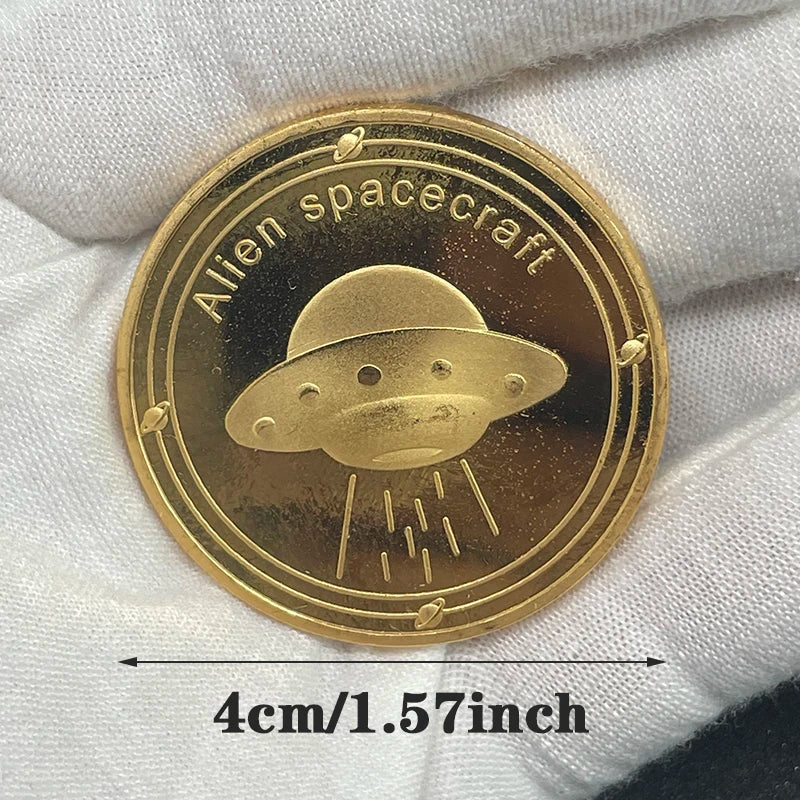 alien spacecraft ﻿ souvenir coin  universe collection coin The WTF Store