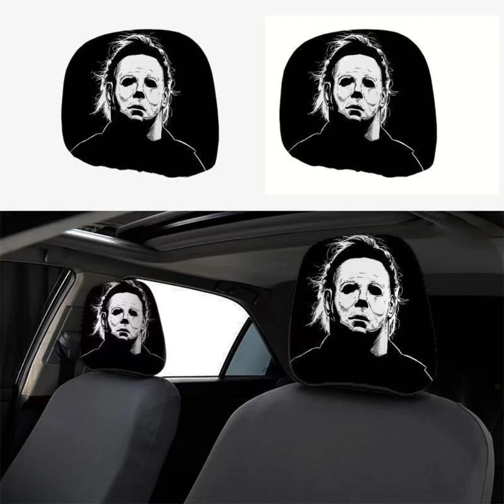 2pcs Halloween Funny Funny Car Print Headrest Case Universal Elastic Funny Funny Funny Car Headrest Case The WTF Store