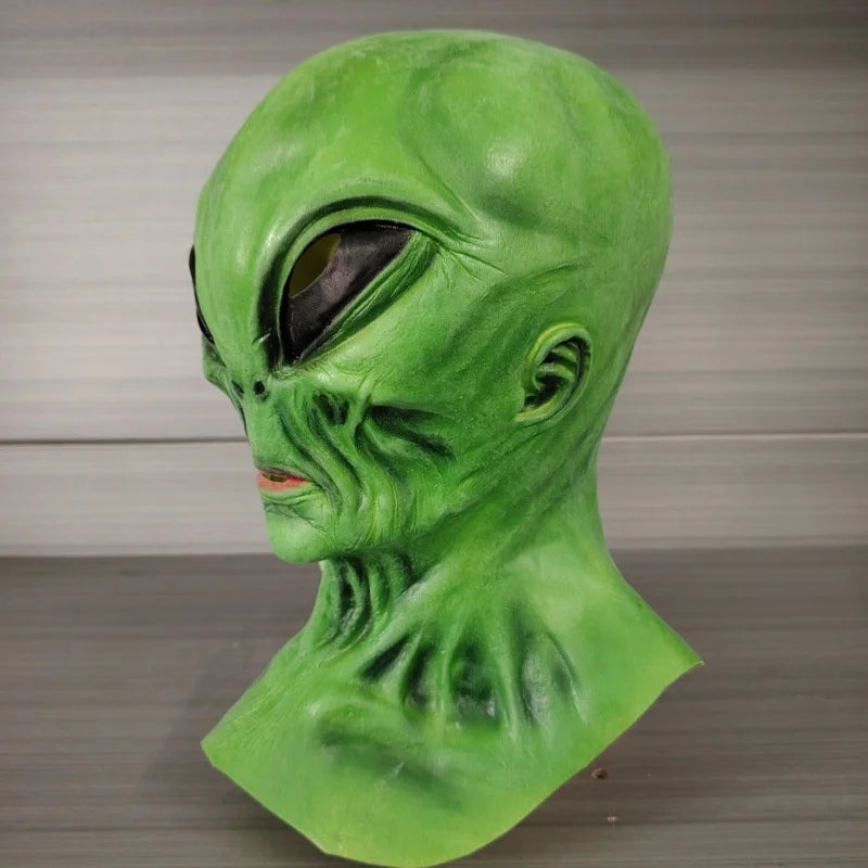 Alien latex mask headgear, Halloween horror and funny holiday costume, cosplay, escape room, haunted house The WTF Store