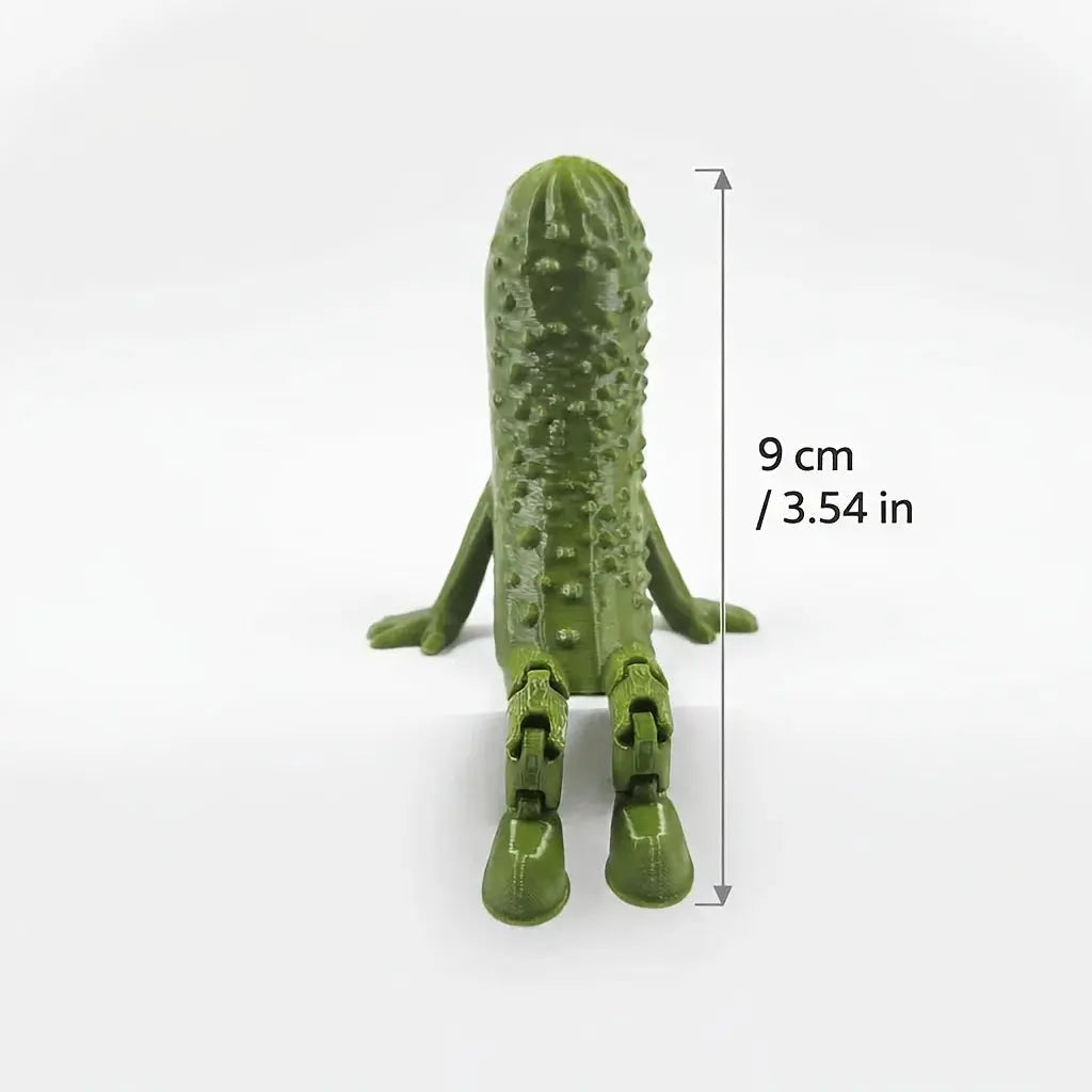 Articulated Pickle Figurine 3D Printed Movable Pickle Desk Accompanying Fruit Little People Ornament Fun Quirky Home Decor Gifts The WTF Store