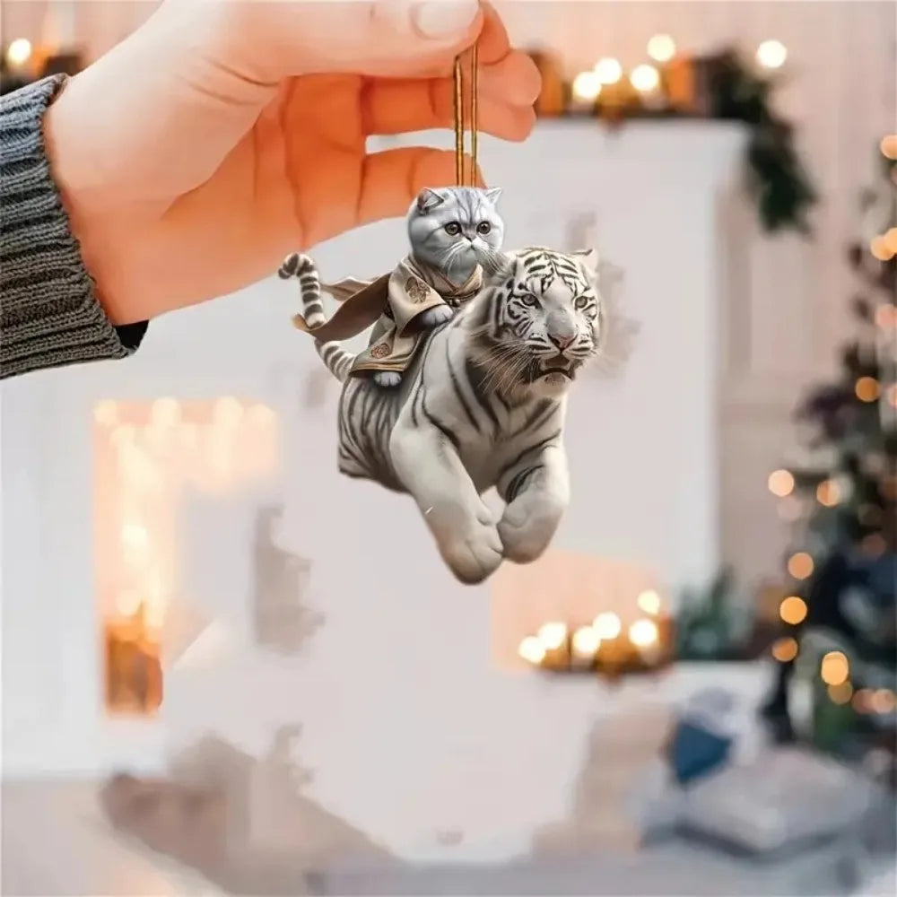 Fun Car Pendant Hanging Ornament with Chain Realistic Animal Cat-Shaped Rearview Mirror Hanging Decor Car Interior Accessories The WTF Store