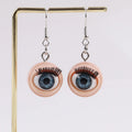 Awful Creepy Doll Movable Eyeball Eyelash Acrylic Drop Earrings for Women Scary Blinking Action Dangle Earring New Jewelry The WTF Store
