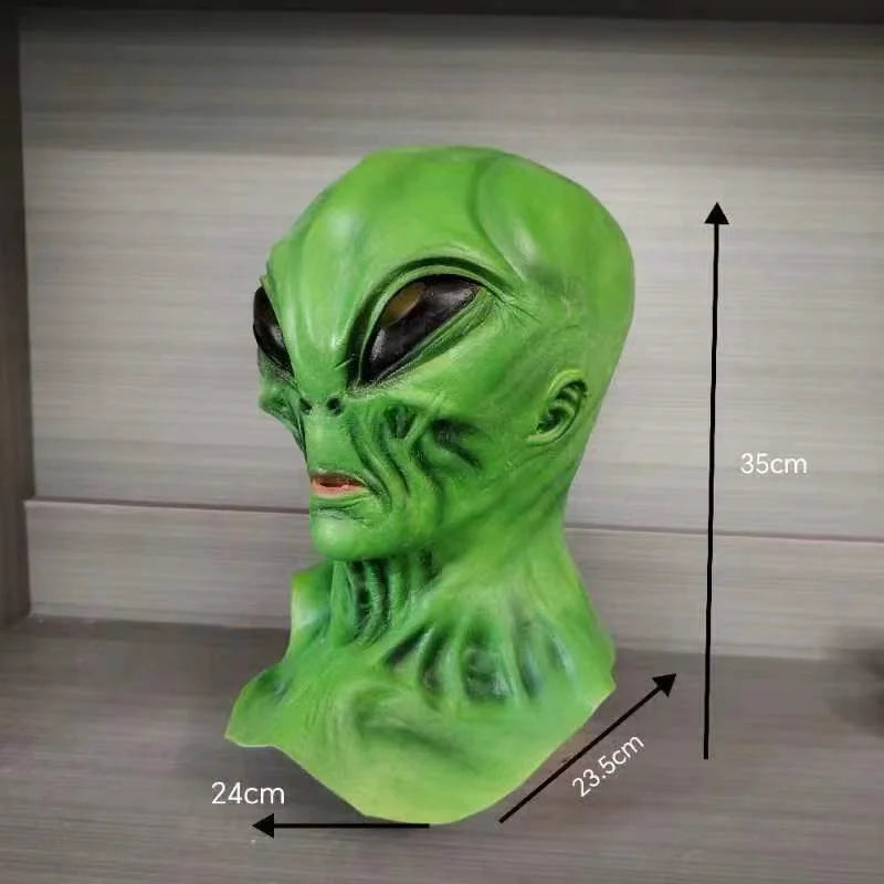 Alien latex mask headgear, Halloween horror and funny holiday costume, cosplay, escape room, haunted house The WTF Store