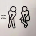Funny Bathroom Signs for Men Women Creative 2D Flat Restroom Door Decor Restaurant Hotel Cafe Toilet Signage Wall Sticker The WTF Store