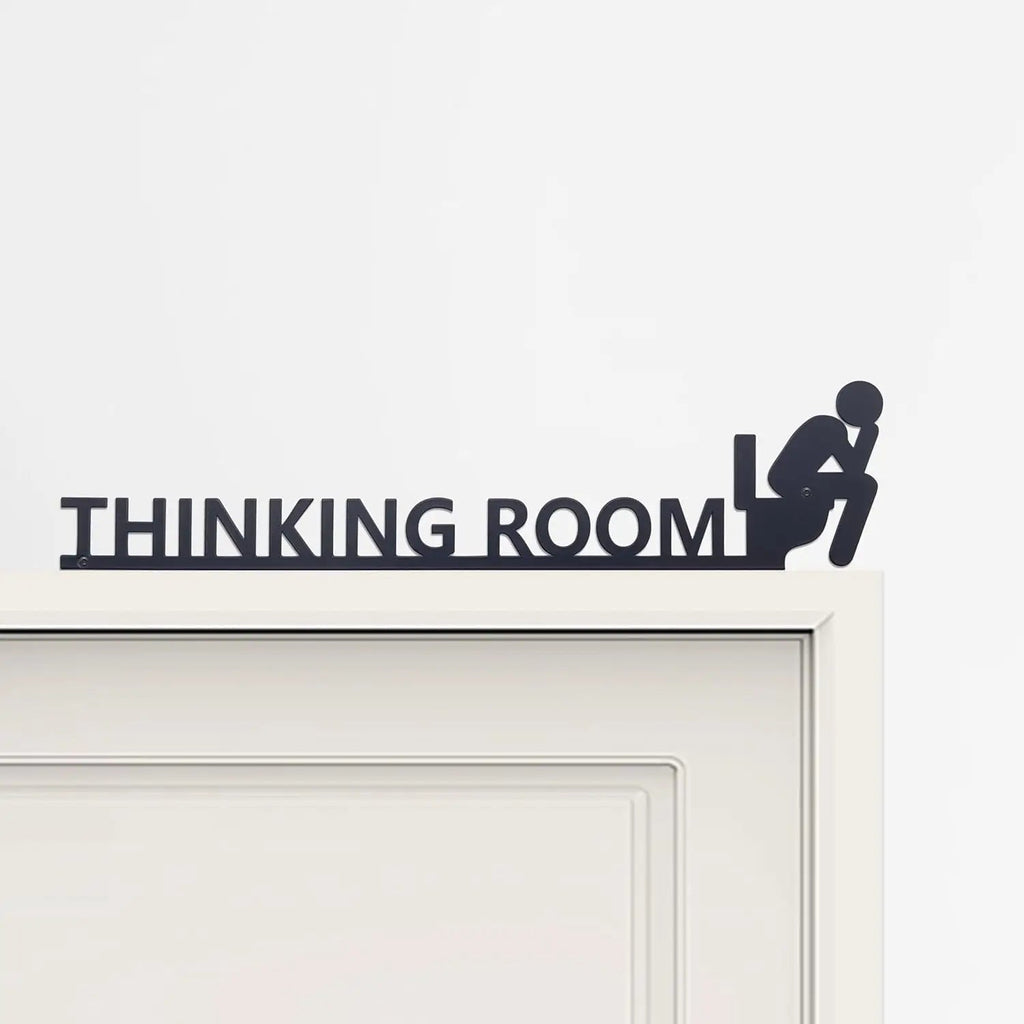 Fun Toilet Door Sign Metal Fun Bathroom Decoration Family Black Toilet Sign Fun Door Top Decoration Interesting Bathroom Sign Ho The WTF Store