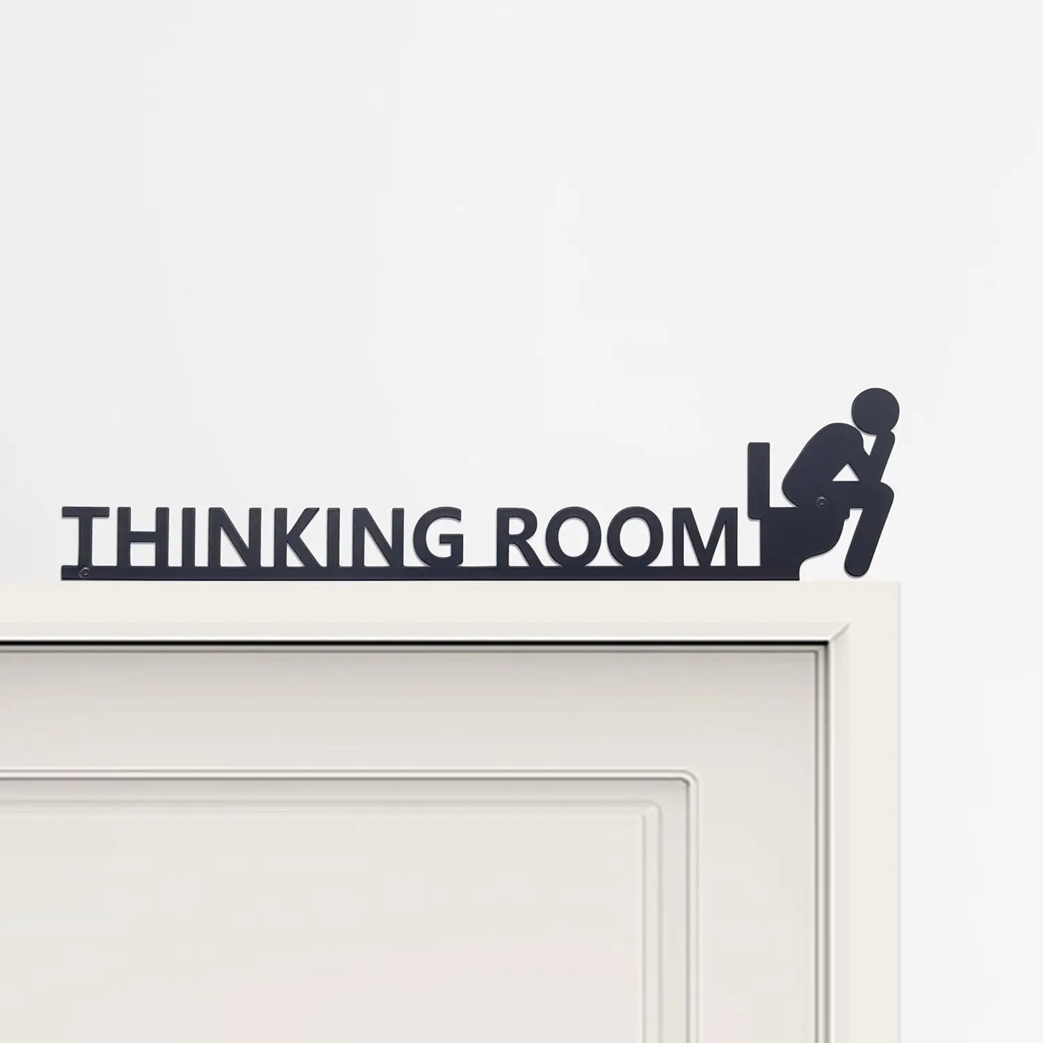 Fun Toilet Door Sign Metal Fun Bathroom Decoration Family Black Toilet Sign Fun Door Top Decoration Interesting Bathroom Sign Ho The WTF Store