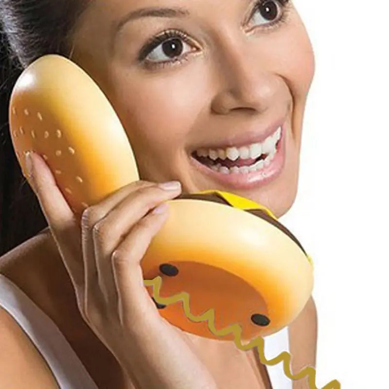 Cheeseburger Burger Phone Telephones Landline Corded Phone Desktop Phone For Home Hotel Office Decoration telefono fijo fixo The WTF Store