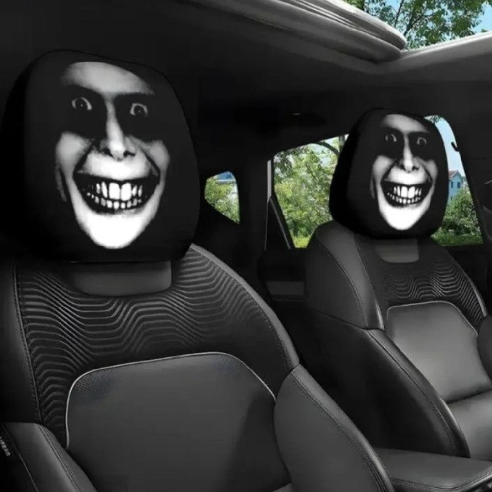 2pcs Halloween Funny Funny Car Print Headrest Case Universal Elastic Funny Funny Funny Car Headrest Case The WTF Store