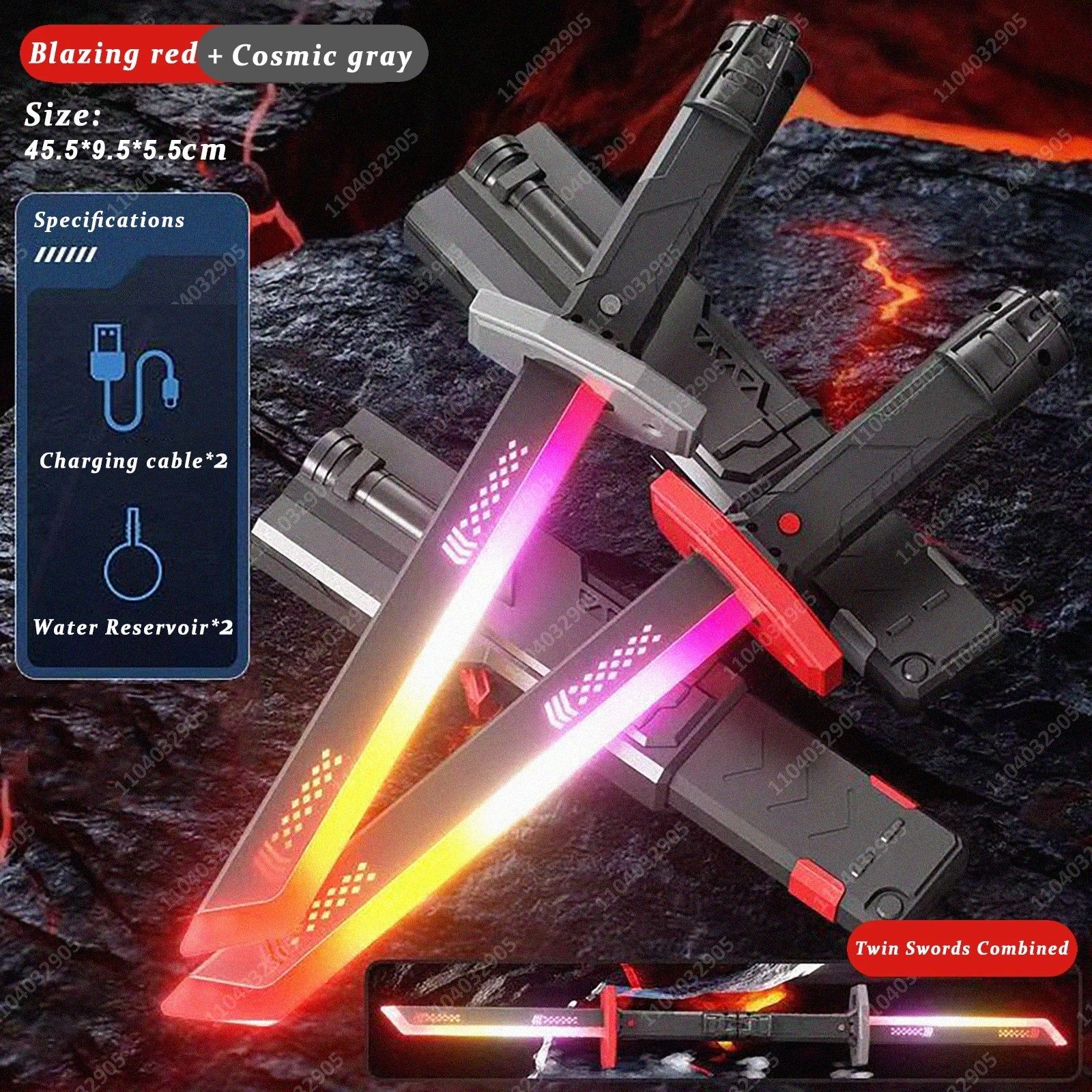 Streamer Glowing Sword with Spark & Smoke Effect Colorful 7-Color Light Sword Toy for Kids & Adults Party Cosplay Christmas Gift The WTF Store
