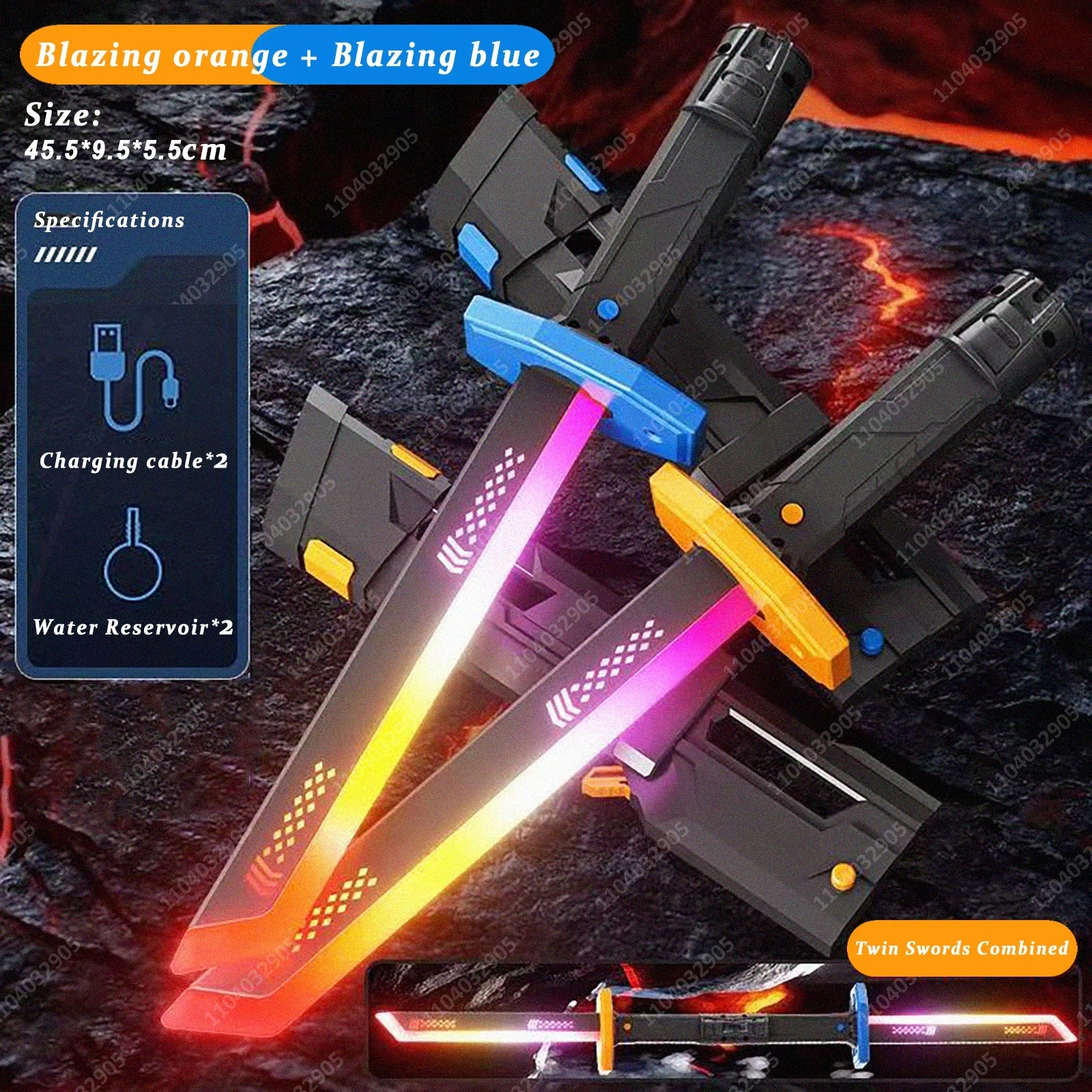 Streamer Glowing Sword with Spark & Smoke Effect Colorful 7-Color Light Sword Toy for Kids & Adults Party Cosplay Christmas Gift The WTF Store